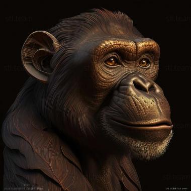 3D модель Macaca leucogenys (STL)